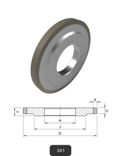 Meules diamantées 3A1 | Meulage et découpe du verre et de la céramique