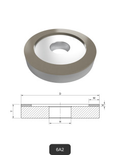 Meules diamantées plates 6A2 | Meulage et découpe du verre et de la céramique