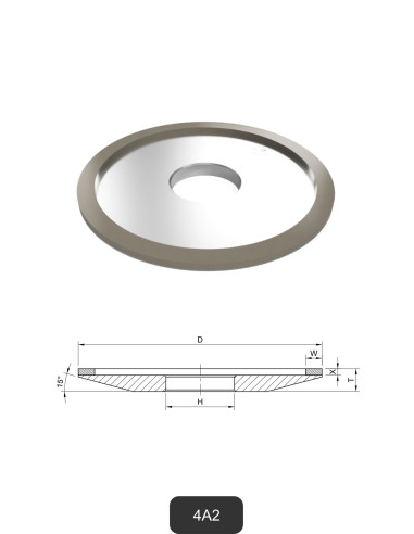 Diamond cup wheels 4A2 | Grinding and cutting of Glass and Ceramics