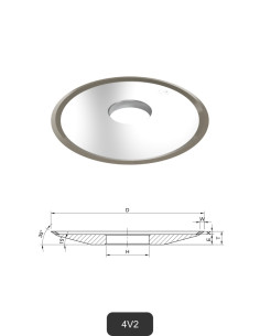Diamond cup wheels 4V2 | Grinding and cutting of Glass and Ceramics