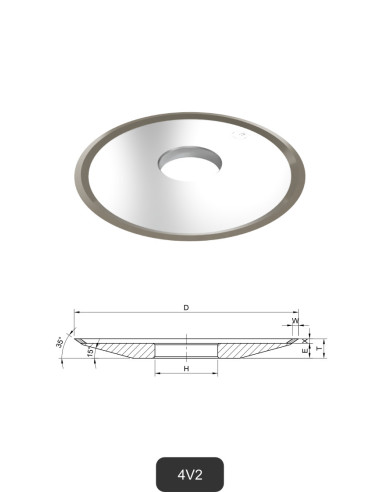 Diamond cup wheels 4V2 | Grinding and cutting of Glass and Ceramics