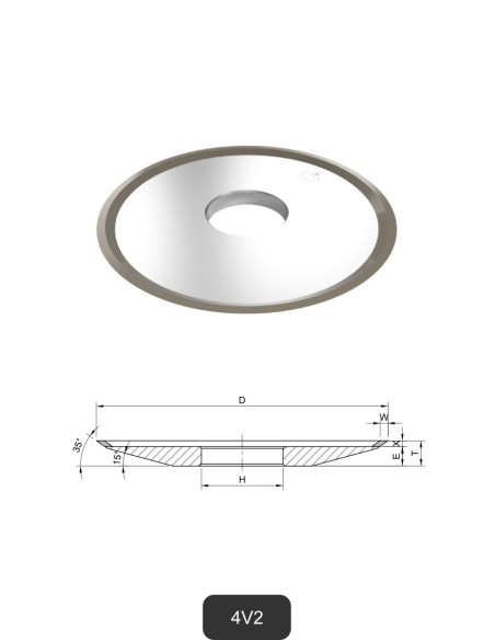 Diamond cup wheels 4V2 | Grinding and cutting of Glass and Ceramics