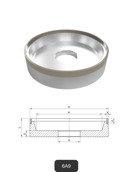 Diamond cup wheels   6A9 | Grinding and cutting of Glass and Ceramics