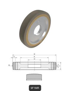 Radius-Diamantschleifscheiben mit Nut 9F1MR | Diamantwerkzeuge Dias Turnov