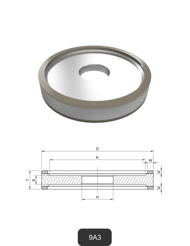Disques diamantés double face 9A3 | Meulage et découpe du verre et de la céramique