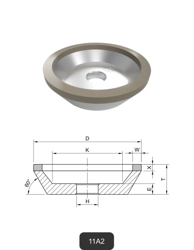 Meules boisseaux diamantées 11A2 | Meulage et découpe du verre et de la céramique