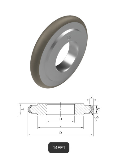 Diamond wheels 14FF1 | Grinding and cutting of Glass and Ceramics