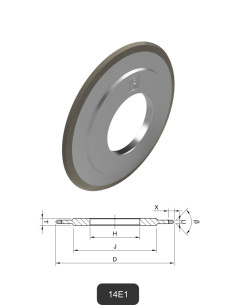 Diamond wheels  14E1 | Grinding and cutting of Glass and Ceramics