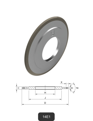 Diamond wheels  14E1 | Grinding and cutting of Glass and Ceramics
