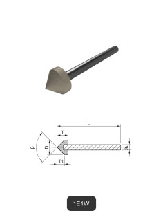 Outils diamantés montés sur tige 1E1W | Meulage et découpe du verre et de la céramique