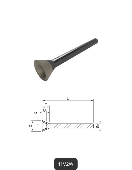 Outils diamantés montés sur tige 11V2W | Meulage et découpe du verre et de la céramique