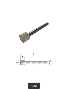 Shank-mounted diamond tip 1U1W | Grinding, polishing and cutting of Glass and Ceramics