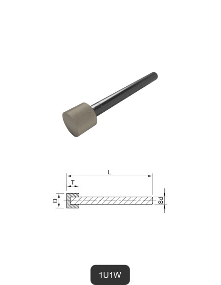 Shank-mounted diamond tip 1U1W | Grinding, polishing and cutting of Glass and Ceramics
