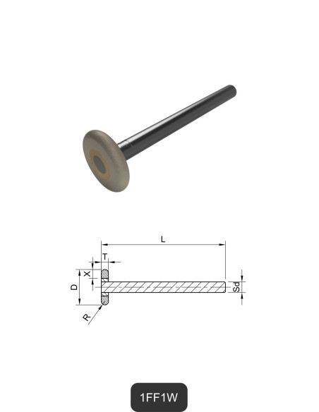 Outils diamantés montés sur tige 1FF1W | Meulage et découpe du verre et de la céramique