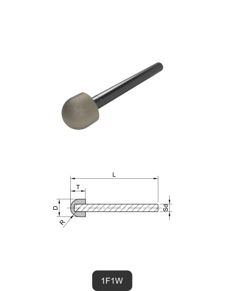 Shank-mounted diamond tip 1F1W | Grinding, polishing and cutting of Glass and Ceramics
