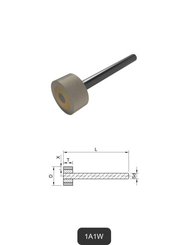 Outils diamantés montés sur tige 1A1W | Meulage et découpe du verre et de la céramique