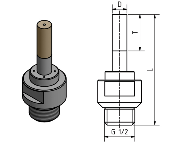 Diamantova freza pro vnitrni radius