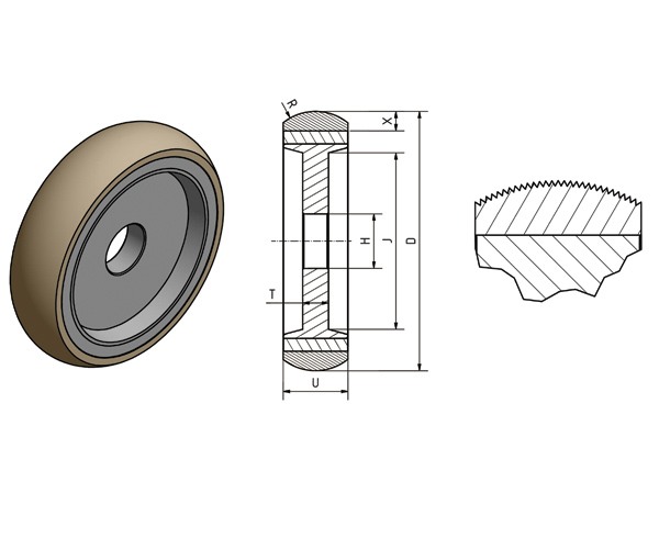 1F1 FEPA RADIUS DIAMOND WHEEL